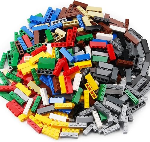 Miniatura 8 de Feleph Juego de 400 piezas de ladrillos de 1 x 4 pulgadas, color gris piedra oscura, piezas clásicas, construcción creativa, juego de bloques de