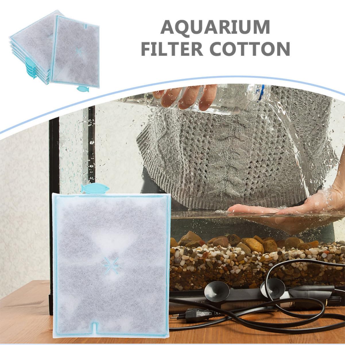 BESPORTBLE 12piezas De Filtración para Acuario Almohadilla De Algodón Filtros para Acuario Suministros