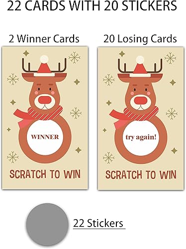 Miniatura 3 de Tarjetas de juego para raspar de Navidad, calcomanías para rascar, juegos de vacaciones, boletos de sorteo de lotería, decoraciones de suministros