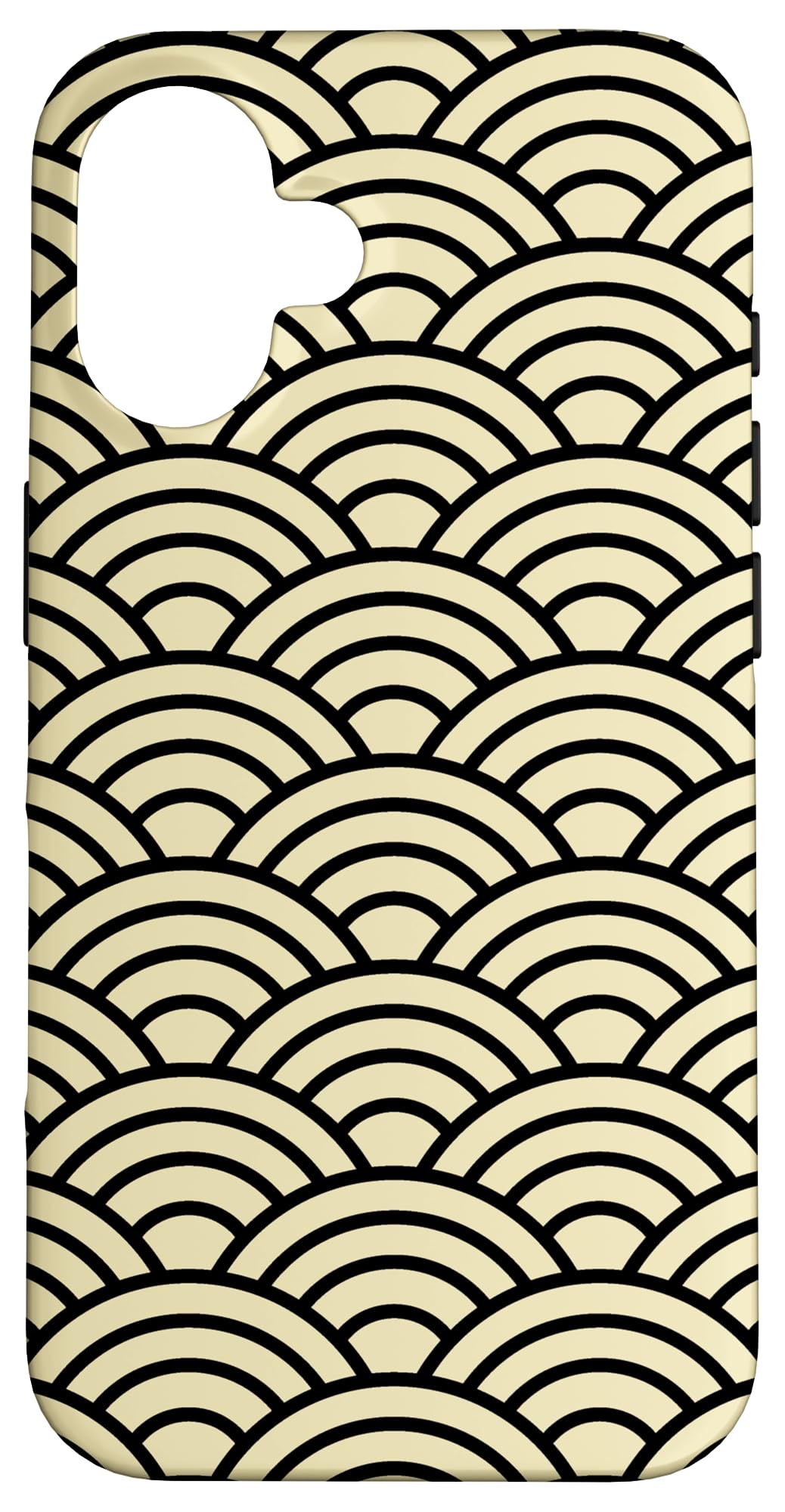 iPhone 16 Traditional Japanese pattern Seigaiha beige Vintage Wagara Case