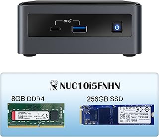 Intel NUC, Intel NUC 10 Mini PC, Frost Canyon NUC10i5FNHN, Win11 Pro Mini Computer, Intel Core i5-10210U,Up to 4.2GHz Turbo,4 core,25W Intel UHD Graphics, WiFi6, Thunderbolt 3(8 GB RAM+256 GB SSD)