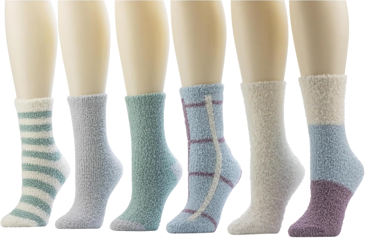 Cuddl Duds Women 6 Pair Pack Warm Cozy Plush Ultra Soft Anklet Lounge Fuzzy Fluffy Comfortable Slipper Socks