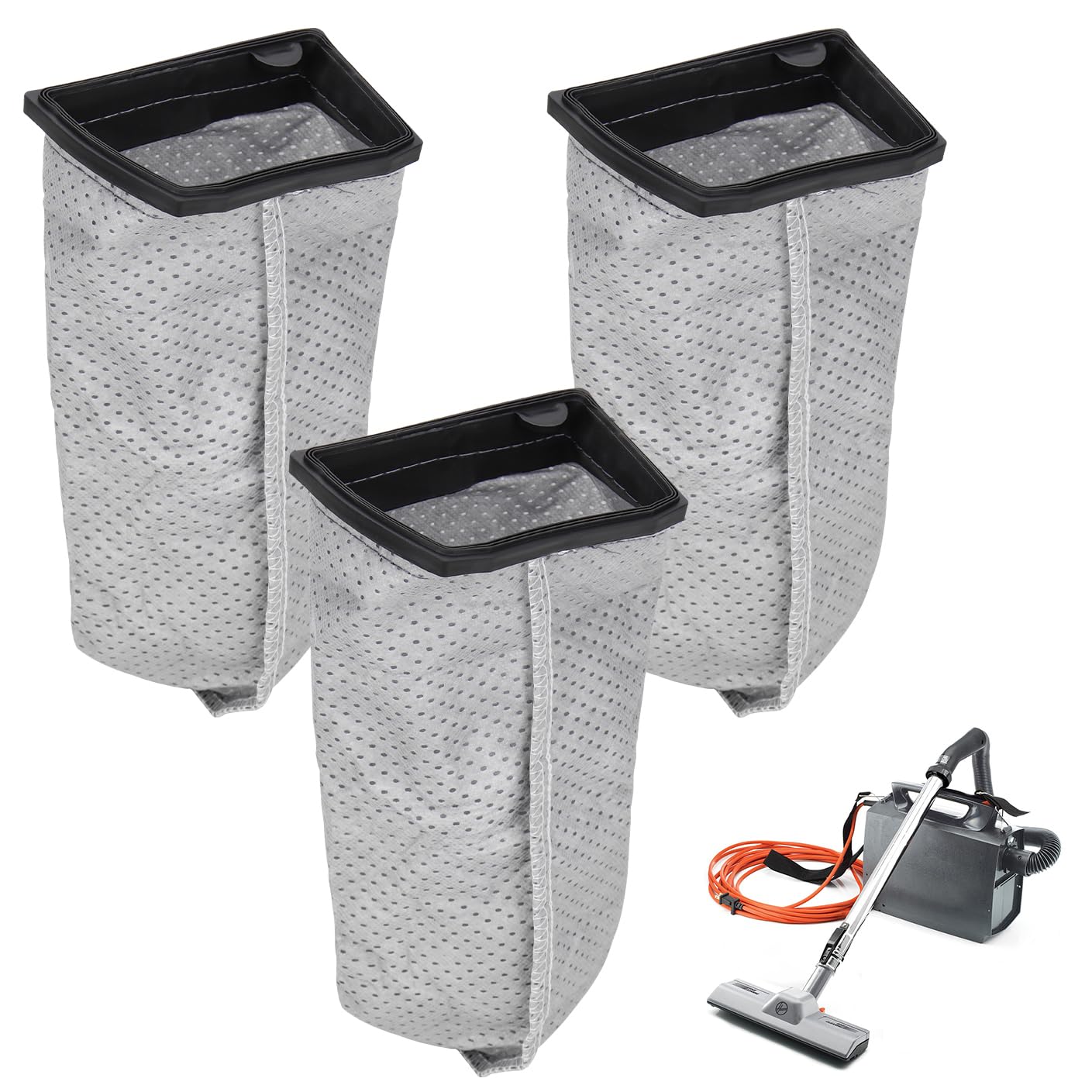 CH3000 Cloth Filter Bags for Hoover Porta Power Swingette S1015 S1029 CH30000 Commercial Canister Vacuum Cleaner - Replacement Part 43662023-3Pack