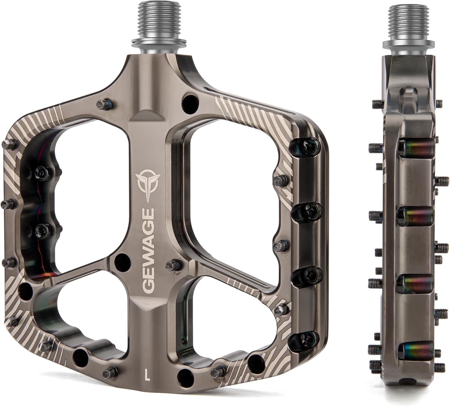 Mountain Bike Pedals -Bicycle Flat Pedals Aluminum 9/16" Sealed Bearing -Wide Platform for Road Mountain Gravel BMX MTB Bike Ideal for Downhill & Trail