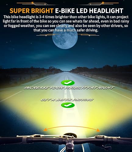 Miniatura 3 de E-Bike LED Headlight for Rad Power Bikes Mini Rover Expand Runner, High Output E-Bike LED Lights Head Light with Mounting Bracket and E-Bike Plug,