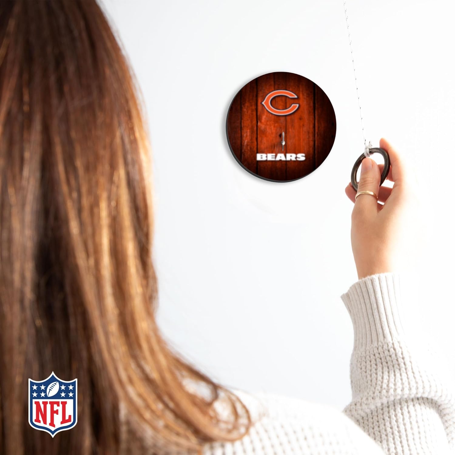 Solid Wood NFL Hook & Ring Toss Set with Direct Print HD Team Graphics – Easy Hang Hook and Ring Toss Target – Great Gift for Any Football Fan! Ring Toss Family Game for a Game Room, bar or Garage!