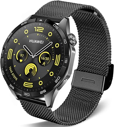 Vista 104 de Correas compatibles con Samsung Galaxy Watch de 1.81 pulgadas / Galaxy 3 de 1.77 pulgadas / Gear S3, correa de repuesto de malla metálica de acero