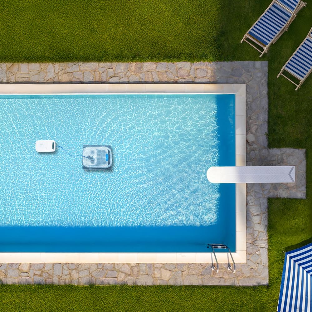 Cecotec Robot detergente per sfondi, pareti, linea di galleggiamento e superficie conga Pooldroid 10000 TotalClean AquaSkater. 300 m2, pulizia ordinata, autonomia 150 minuti, capacità 4 l, app e