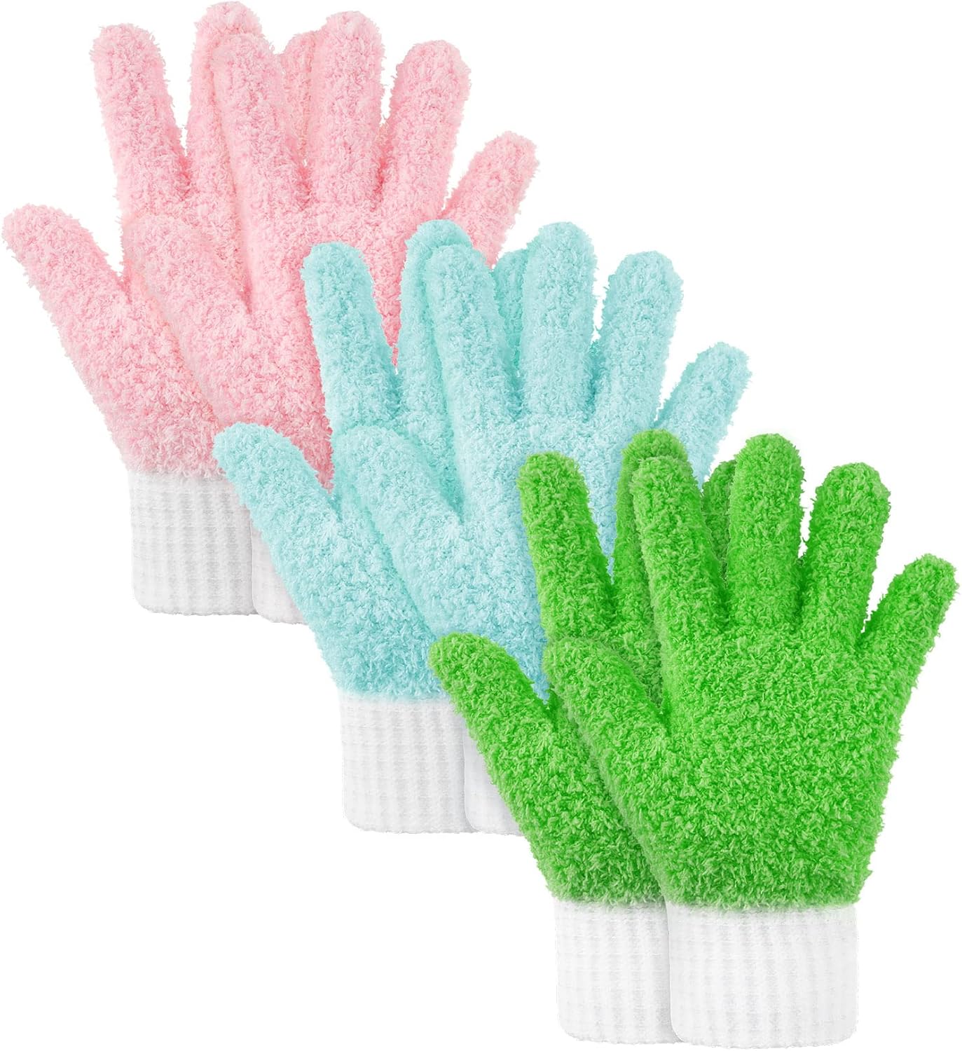 Bencailor 3 Pairs Microfiber Dusting Gloves House Kitchen