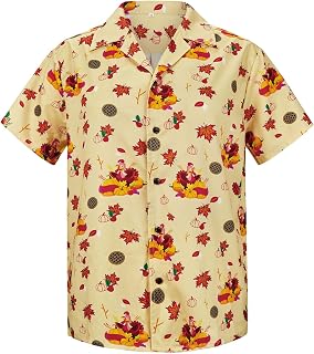 Mens Hawaiian Shirt Floral Print Aloha Shirt Comfortable Novelty Button Down Shirts Casual Short Sleeve Beachwear for Men