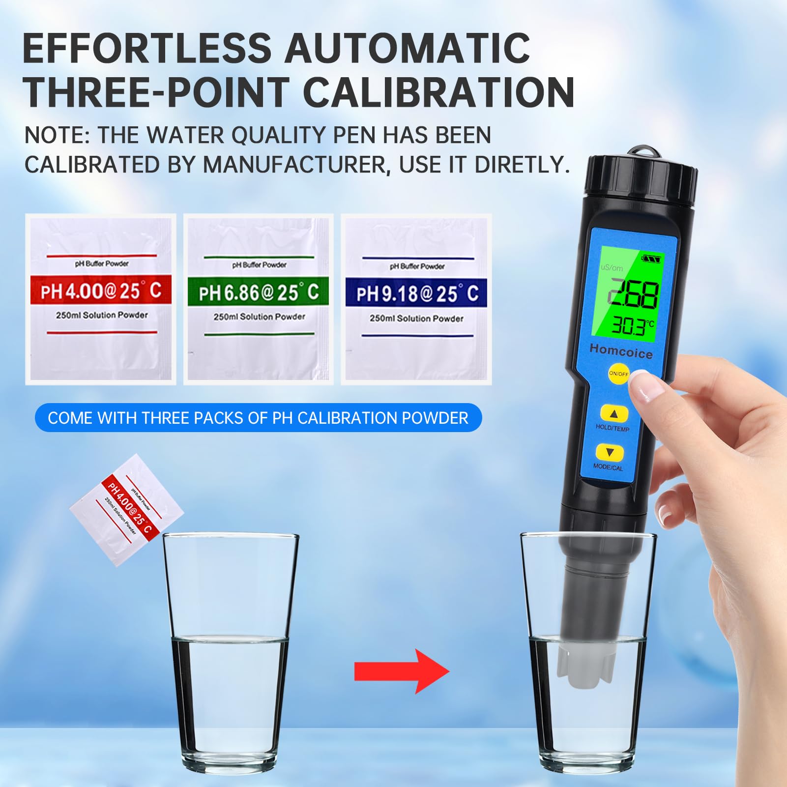 PH Mètre 4 en 1 avec TDS EC Température, IP67 étanche Testeur pH Piscine Hydroponie Spa, Tester Eau Numérique de 0.01 haute précision avec fonction ATC