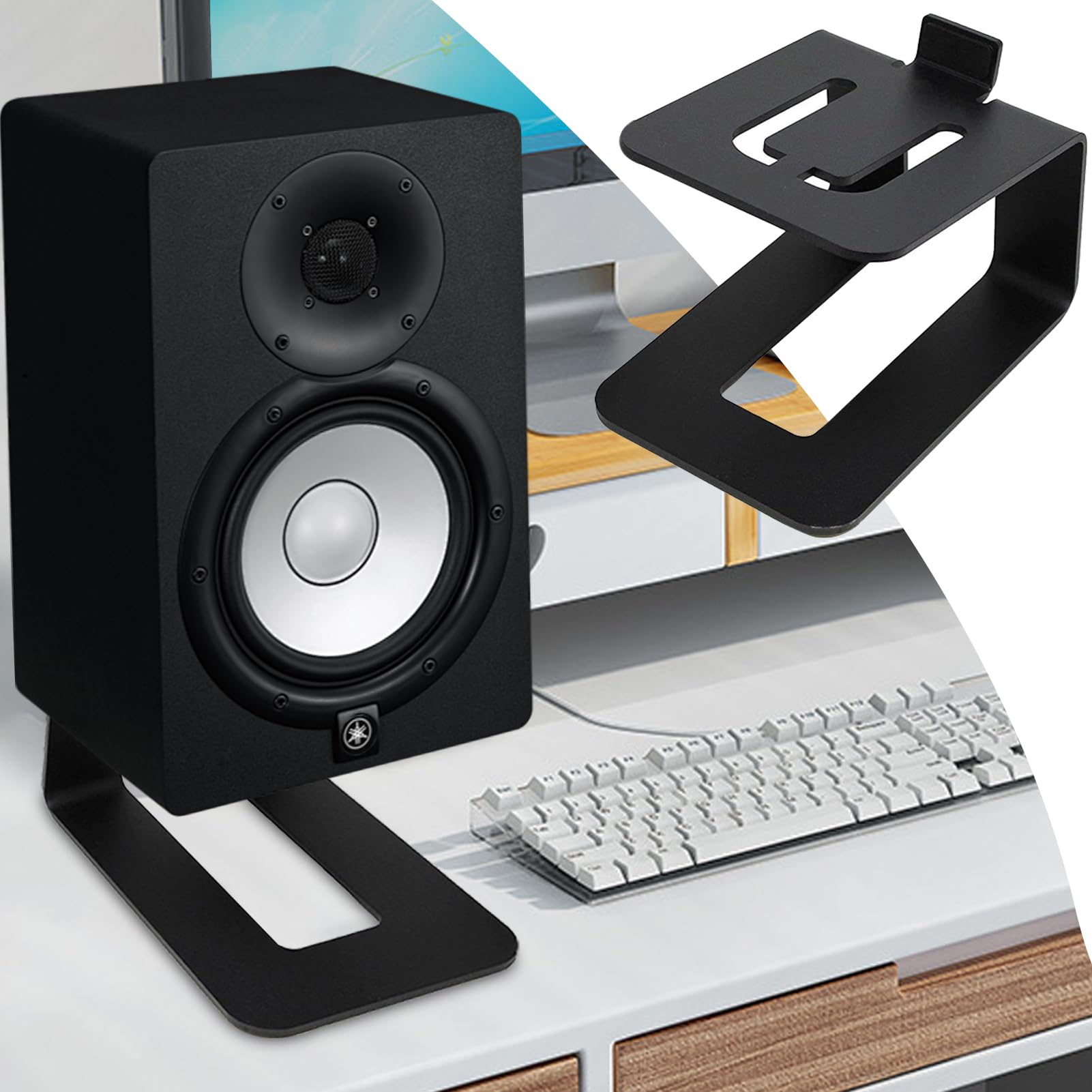 Supporti per monitor da studio desktop, altoparlante in acciaio al