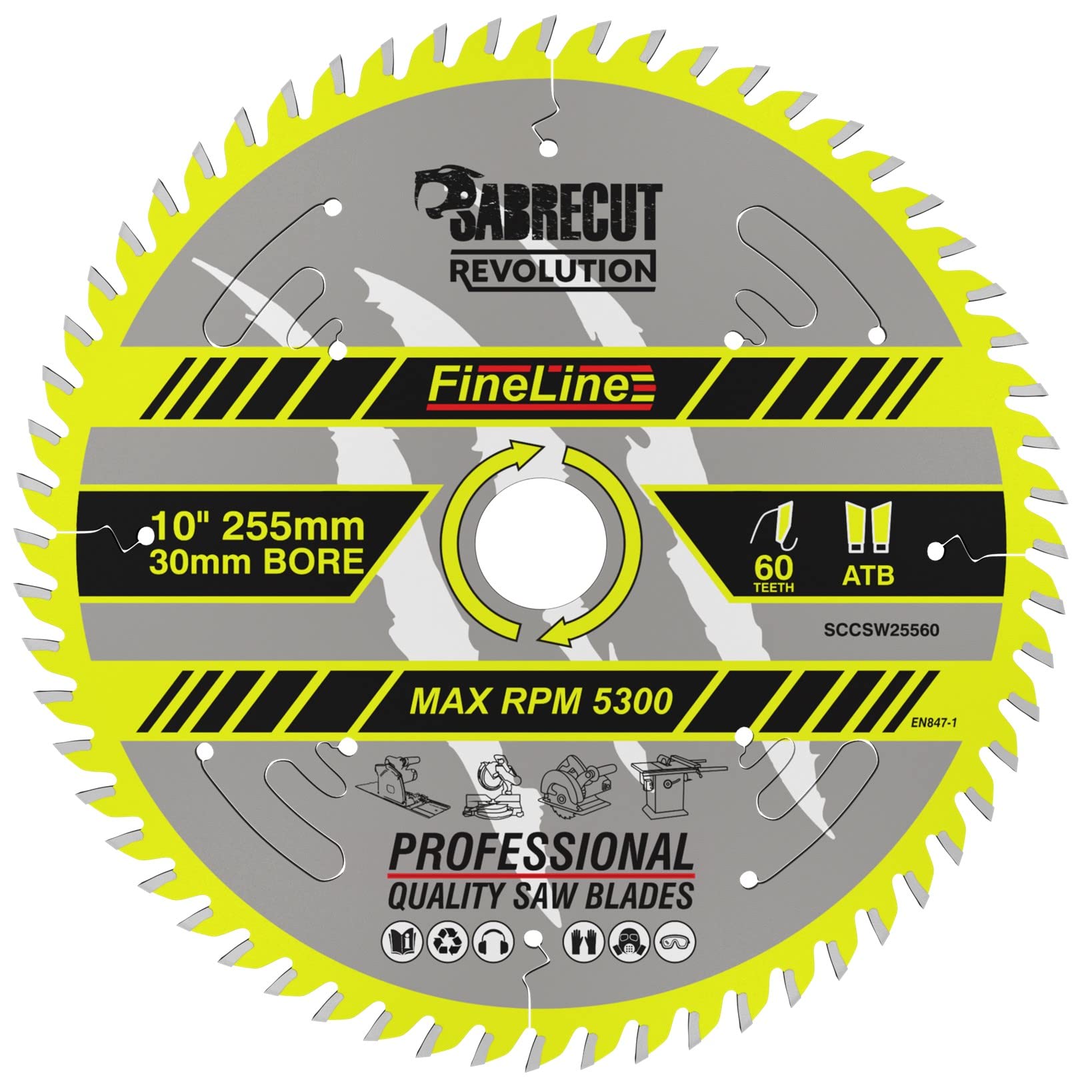 SabreCut 2pcs SCCSW255K1 255mm 60T 100T 30mm Foro Lama sega circolare TCT