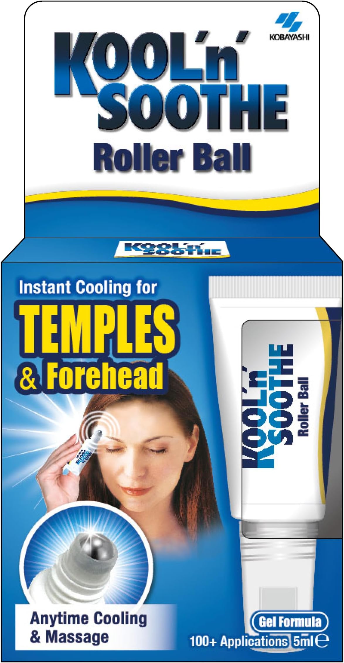 KOOL 'N' SOOTHE Roller Ball/ 100+ Applications/Precision Cooling & Massage for Temples & Forehead