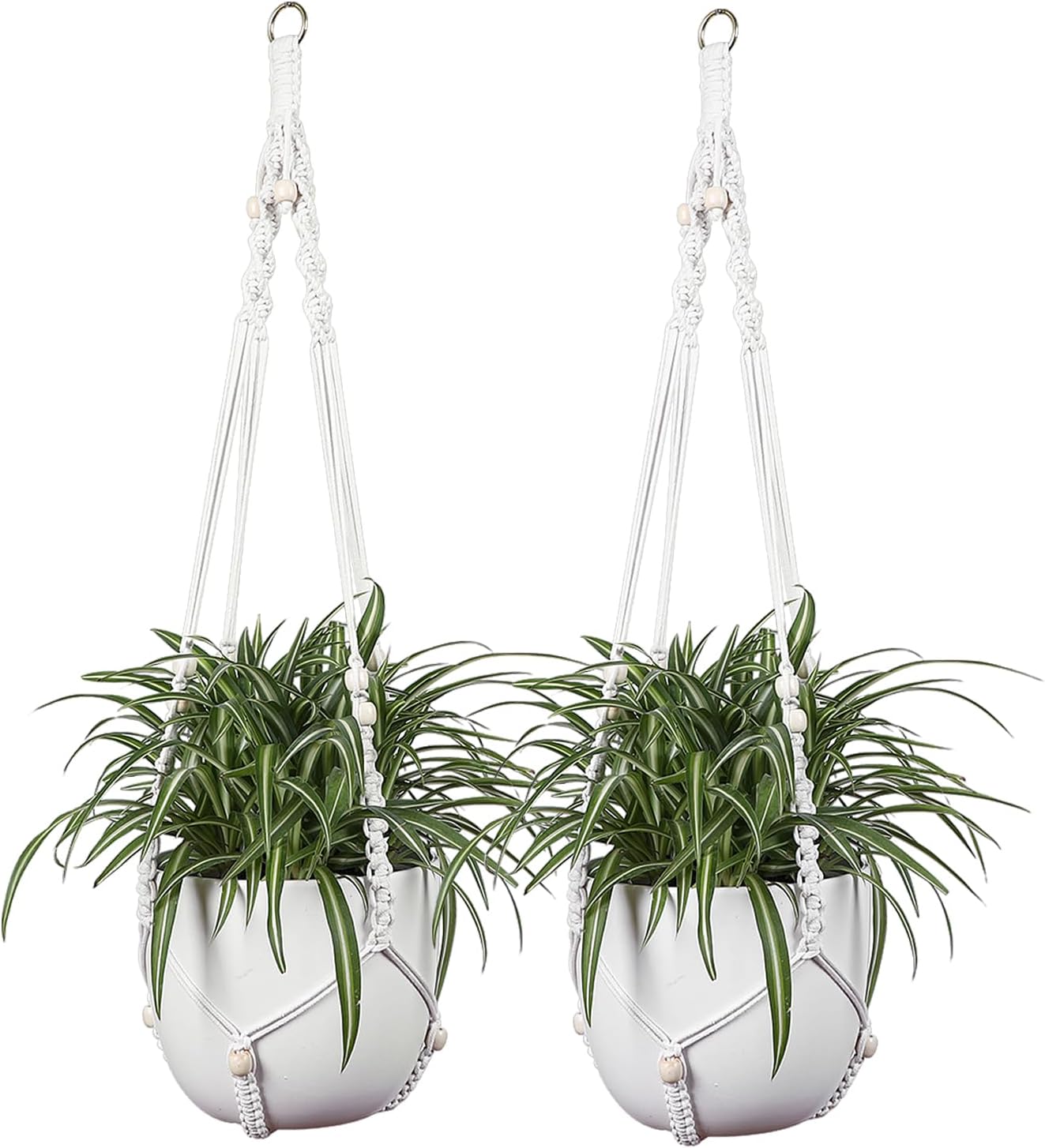 KAREN66 Makramee Blumenampel 2er Set - Boho Hängeampeln Aus Baumwolle 90cm