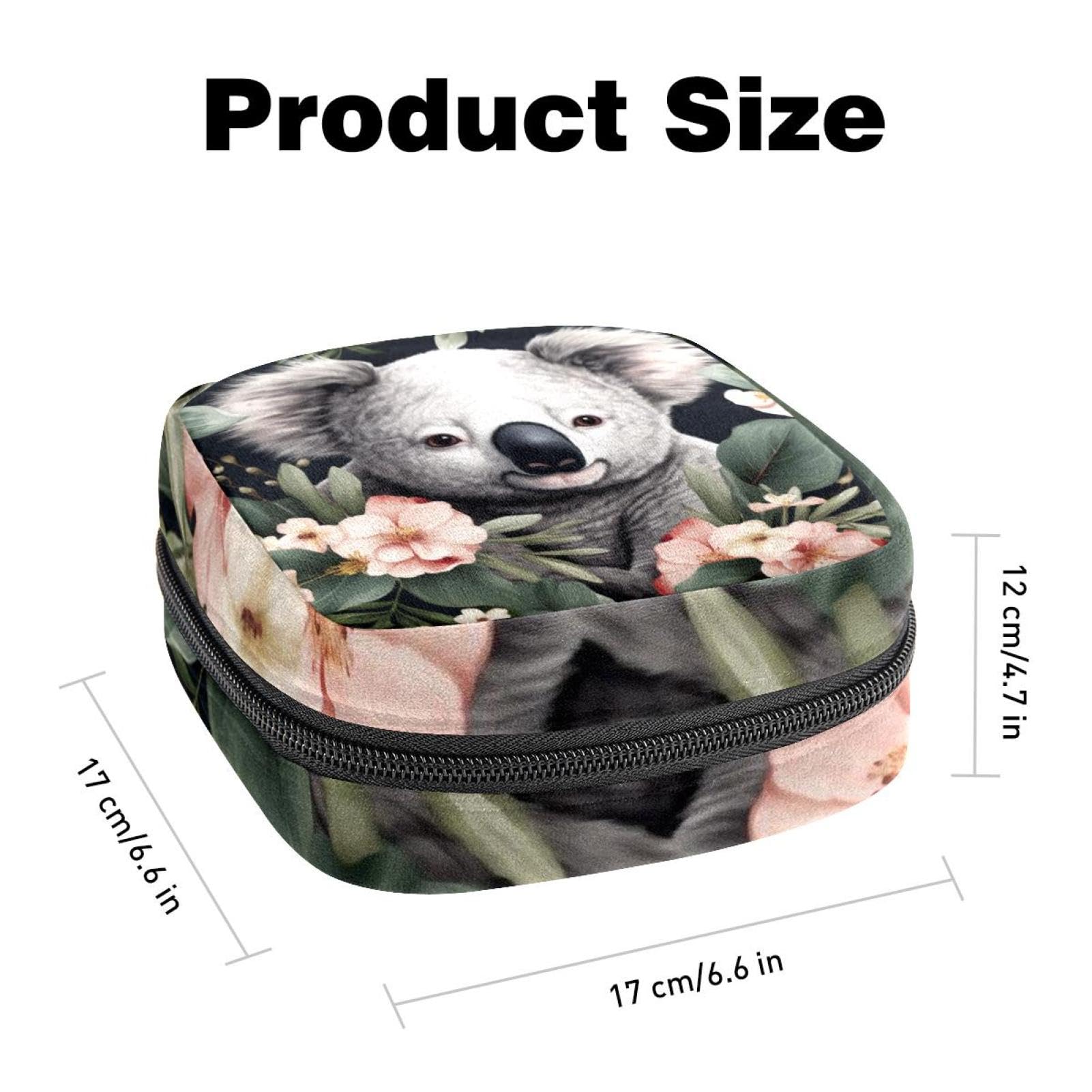 Koala Menstrual Pad Purse for School, Tampons Collect Pouch for Women Girls, Soft Sanitary Napkin Disposal Bags