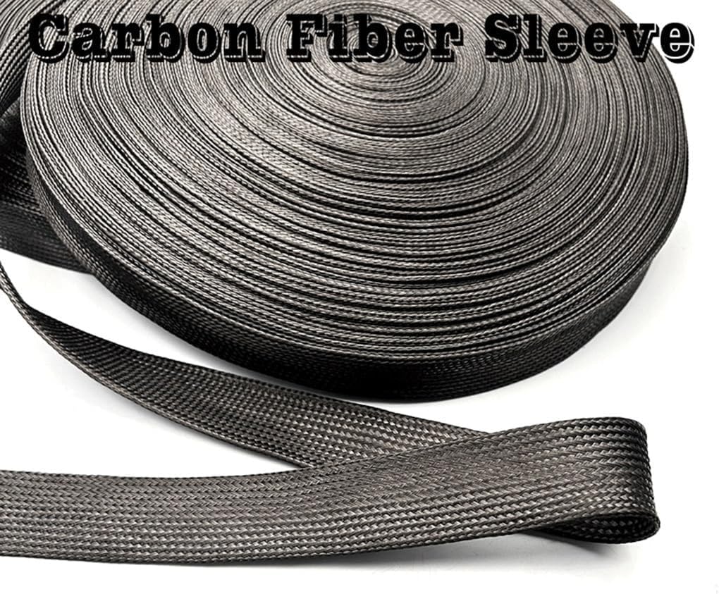 Funda for Cable de Fibra de Carbono Trenzada Negra de Alta Densidad de 5 m - Tubo Flexible de gestión de Cables for electrónica, 1 Unidad(40 mm)