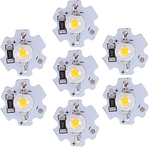 Miniatura 8 de 25pcs LED chips DIY accesorios de iluminación 5V 200LM 3W alta potencia LED lámpara perlas (luz amarilla 588590 NM)