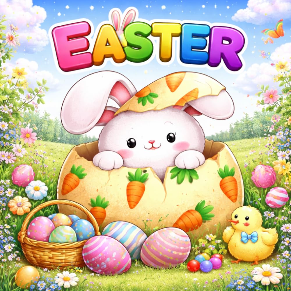 Coloring Book Easter Moments: 30 Cute and Easy Pages | Perfect Holiday Activity for Ages 4–8 | Perfect Gift