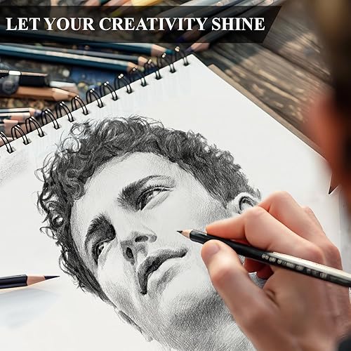 Miniatura 7 de Yagol Cuaderno de bocetos de 9 x 12 pulgadas, 100 hojas de 68 libras100 GSM, bloc de bocetos con papel de arte encuadernado en espiral para dibujar