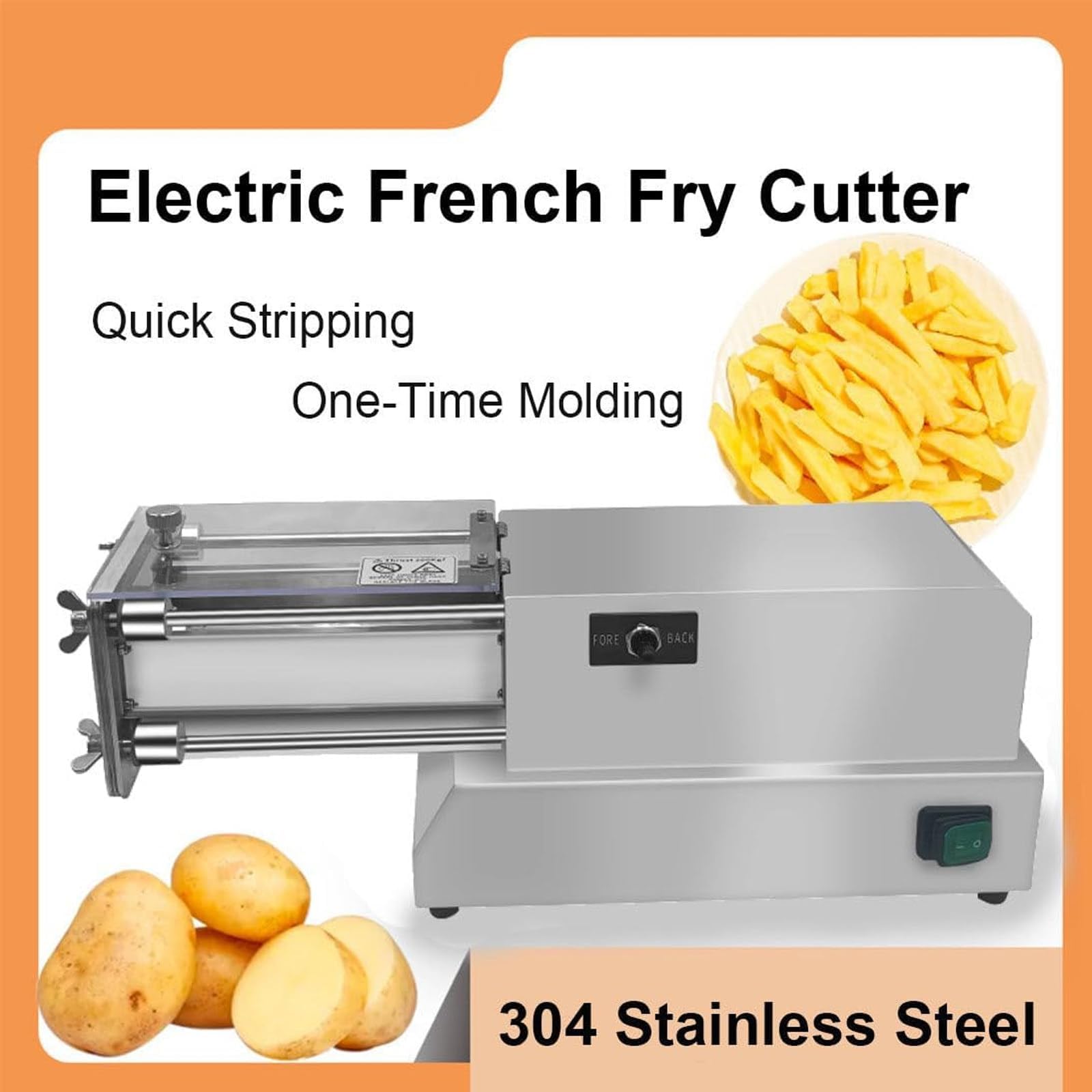 Commercial French Fry Cutters Vegetable Fruit DicerHeavy Duty Potato Slicer with 4 Blade Electric French Fry Potato Cutters Chipper for Home Use