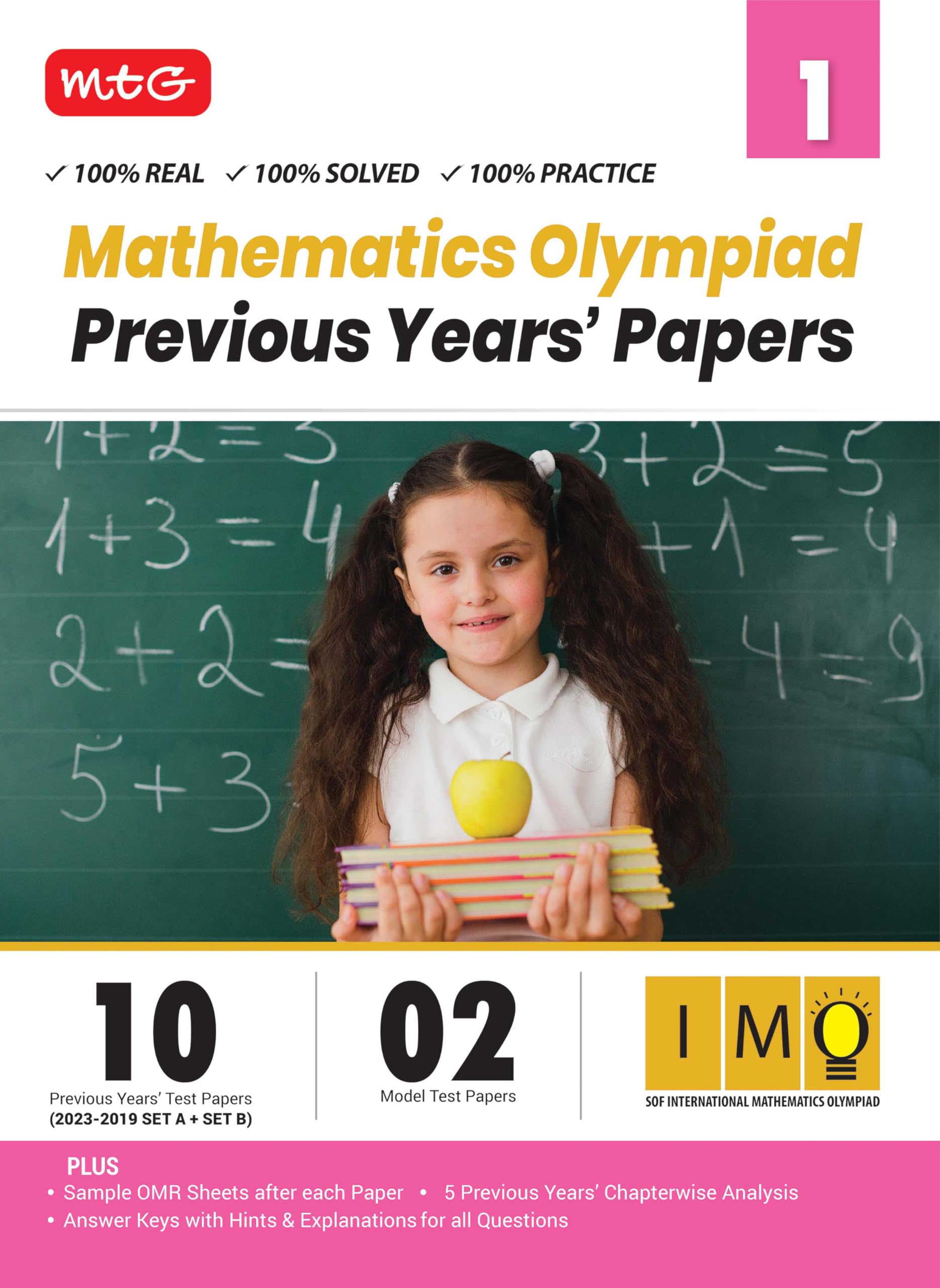 IMO Class-1 Olympiad 10 Previous Years Papers (2023-2019 Set A & B) Mathematics with Mock Test Papers - Sample OMR Sheet with Chapterwise Analysis | SOF Olympiad Books For 2024-25 Exam [Paperback] Paperback – 28 March 2024