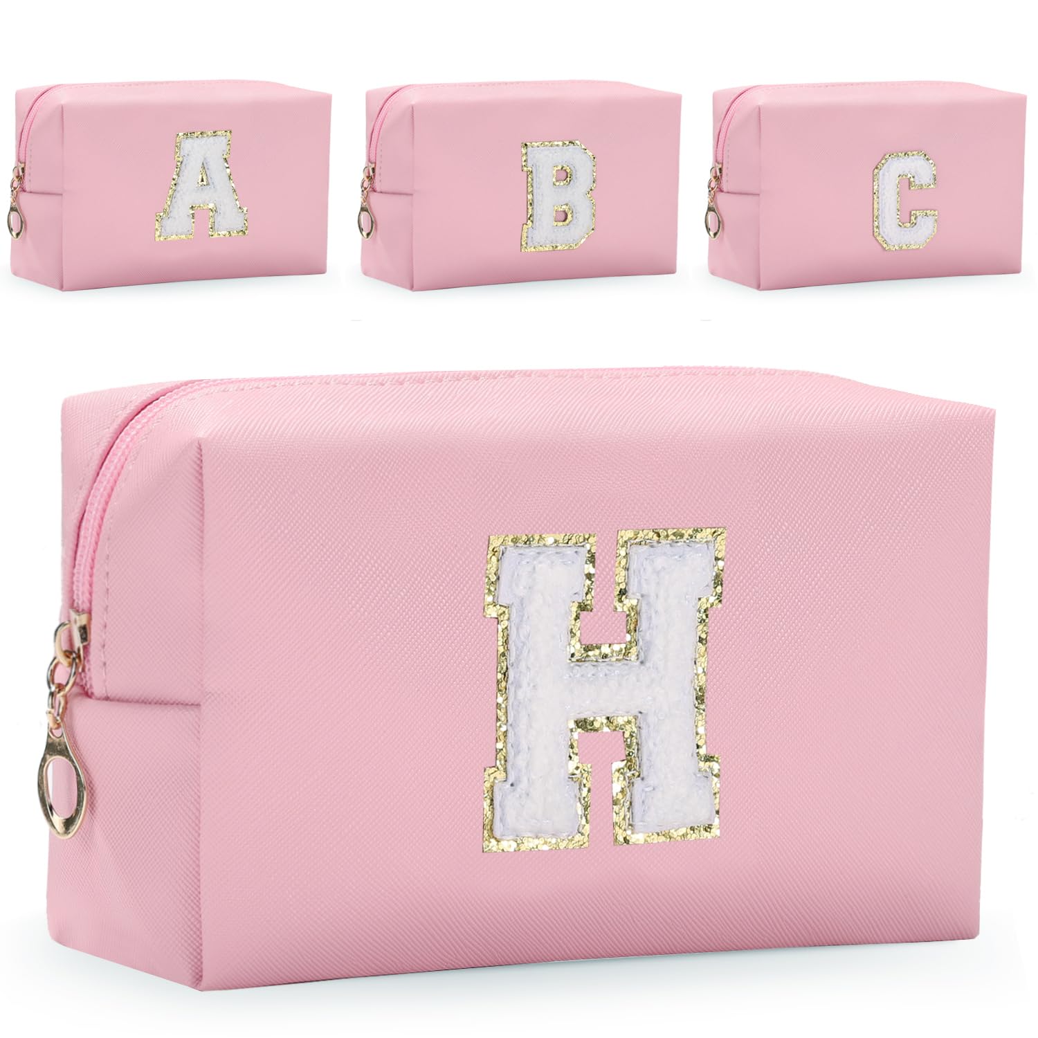 Etercycle Small Personalized Initial Letter Makeup Bag for Women, Cute Waterproof PU Leather Cosmetic Bag Travel Makeup Bag, Makeup Pouch Toiletry