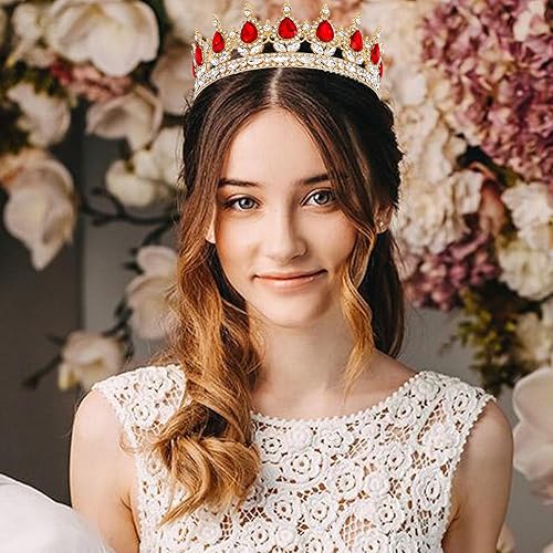Miniatura 10 de Aprince Coronas para mujer, corona de reina, corona de cristal, corona de princesa y tiara con diamantes de imitación, diadema para niñas, fiesta de