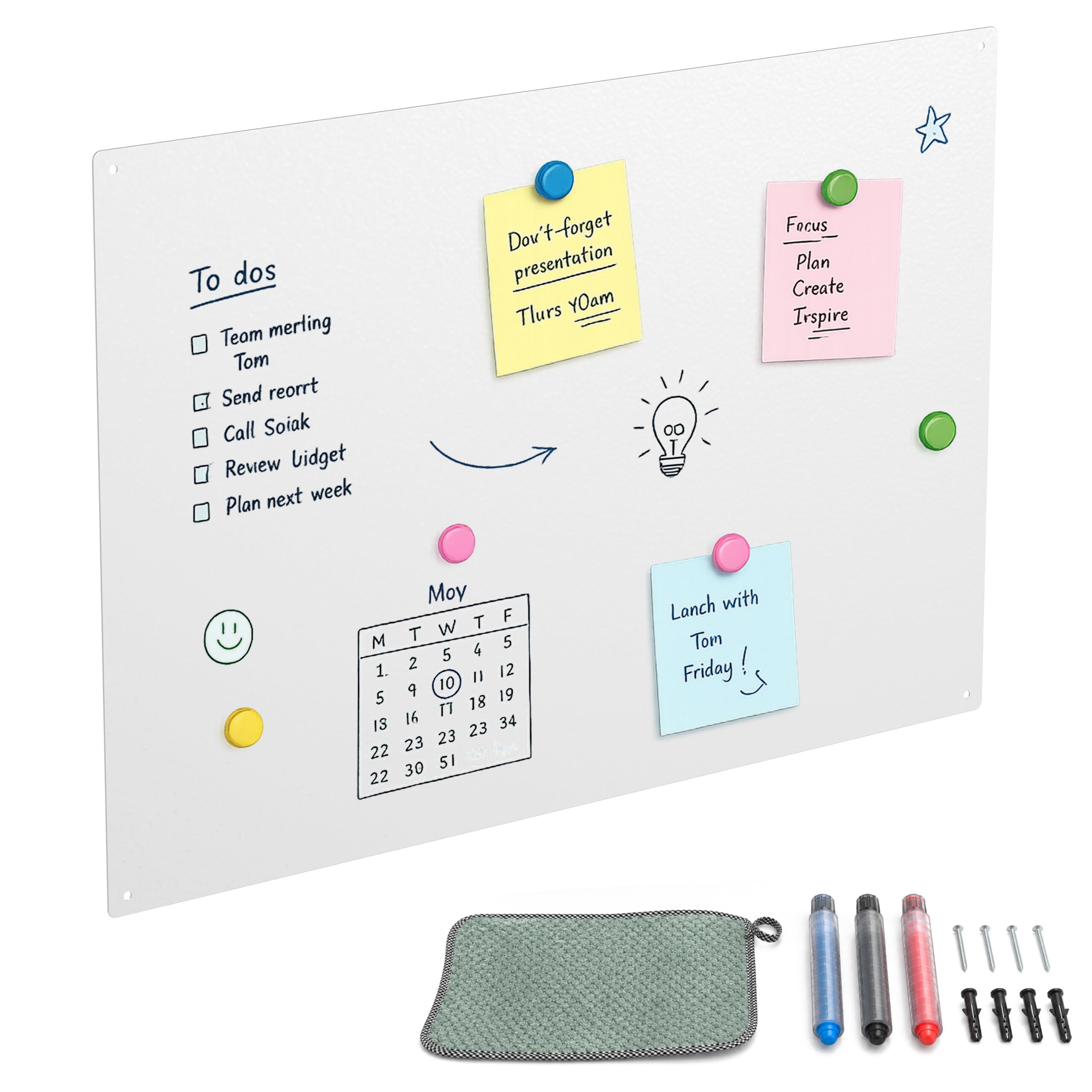 Relaxdays Magnetic Board, for Office & Kitchen