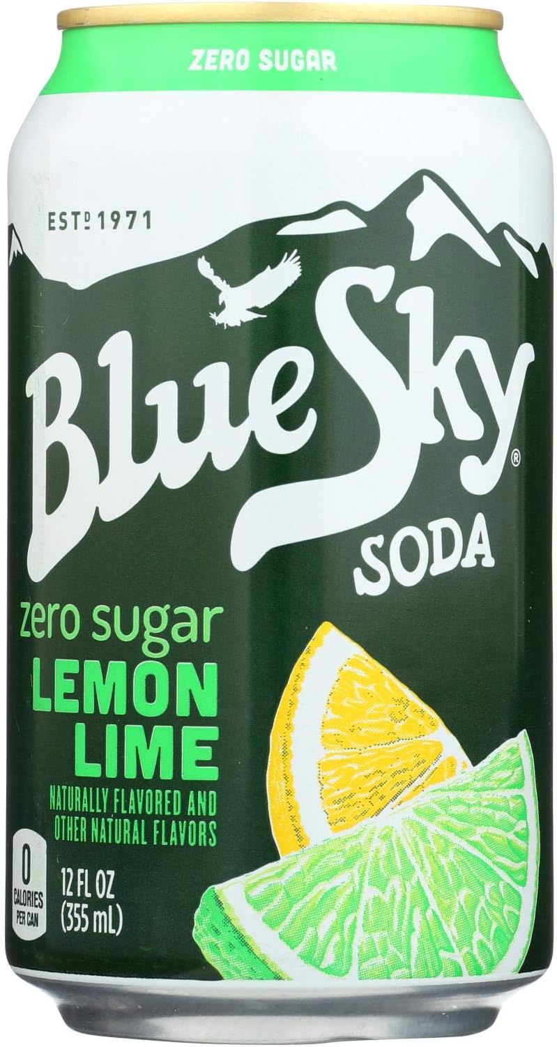 Blue Sky Soda - Free Cal - Lemon Lime - Case of 4 - 6/12 fl oz