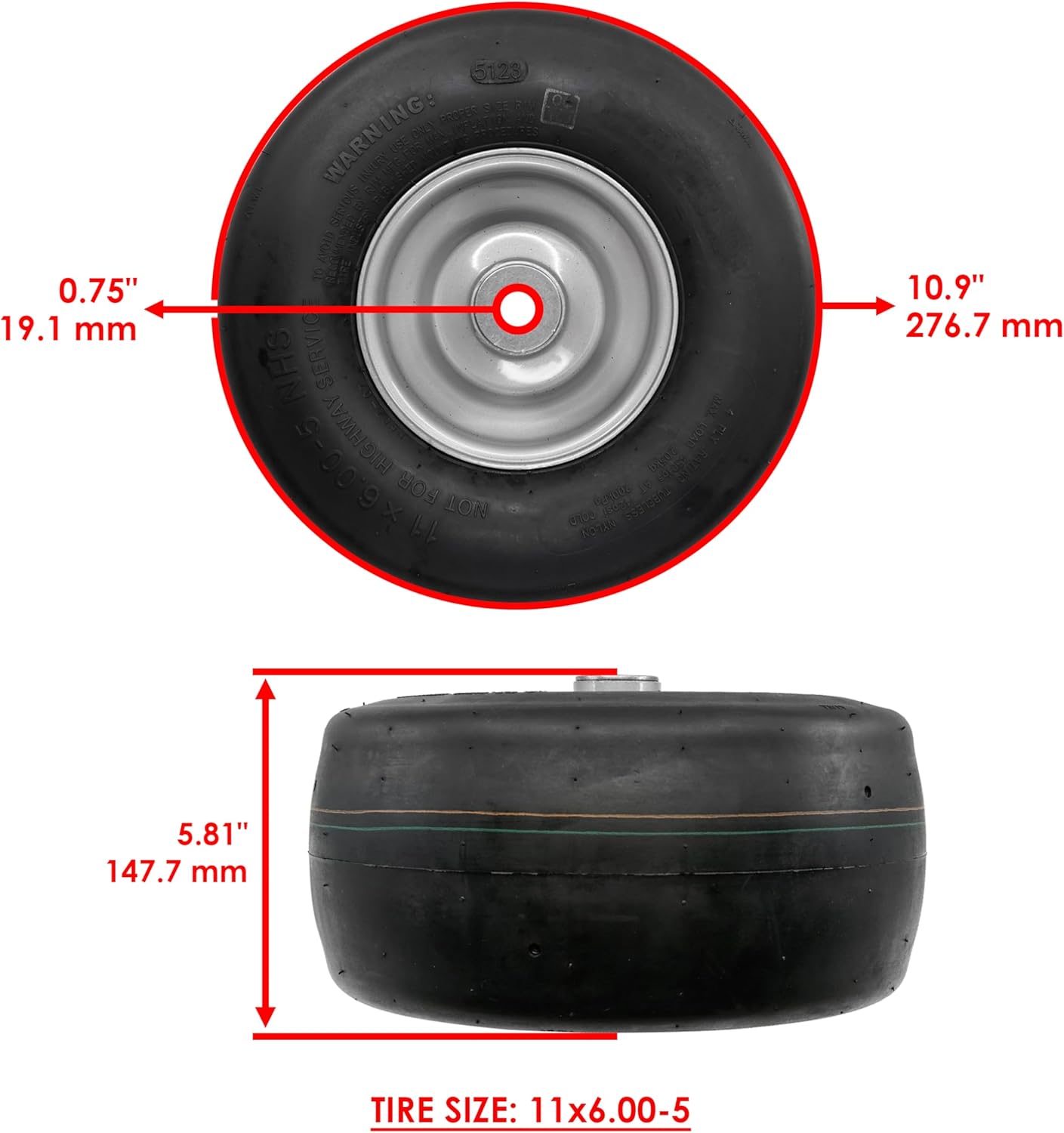 Caltric 576588601 576588602 Mower Wheel Compatible with Dixon Speed ZTR 54 / Ram 48 CE ZT