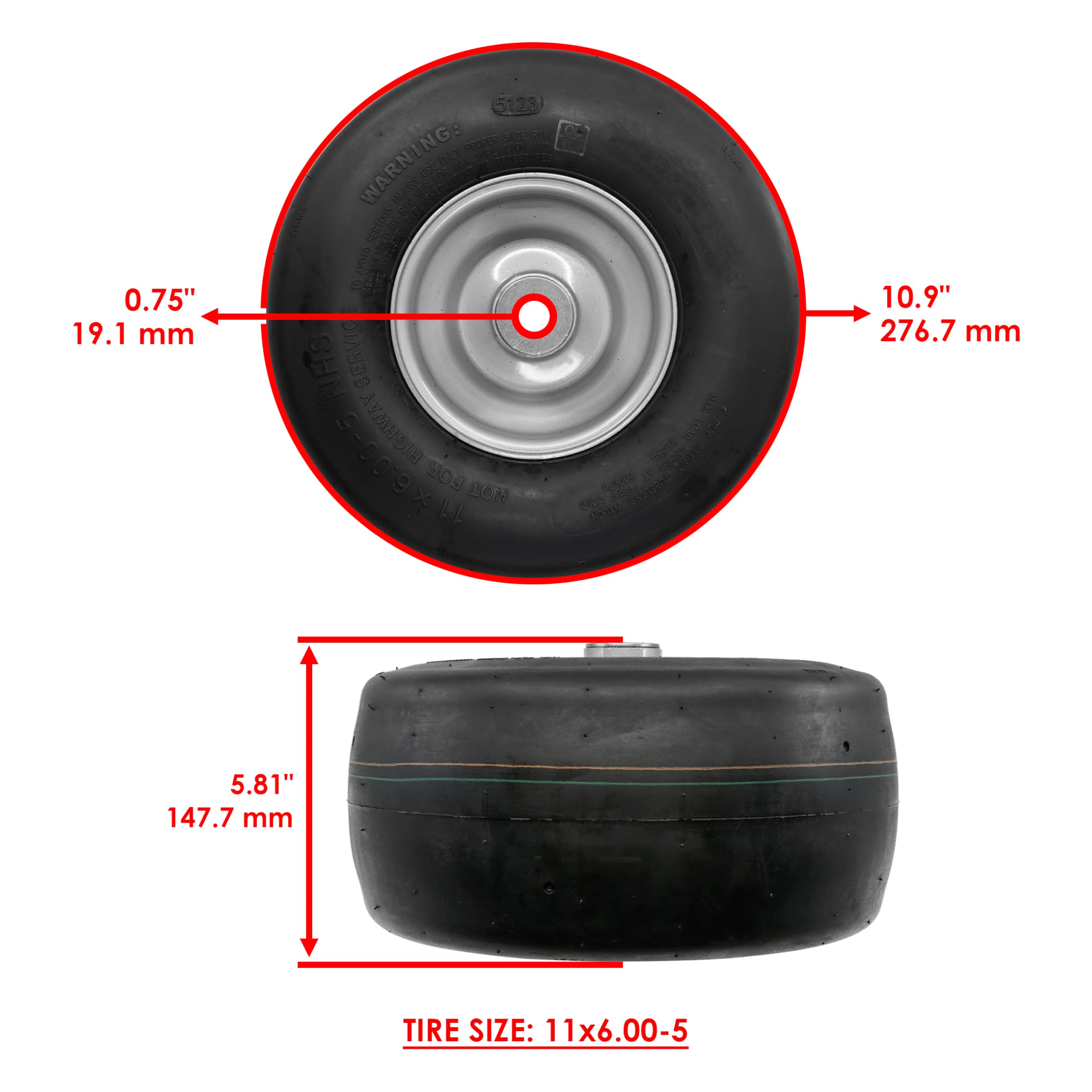 Amazon.com : Caltric 576588601 576588602 Mower Wheel Compatible