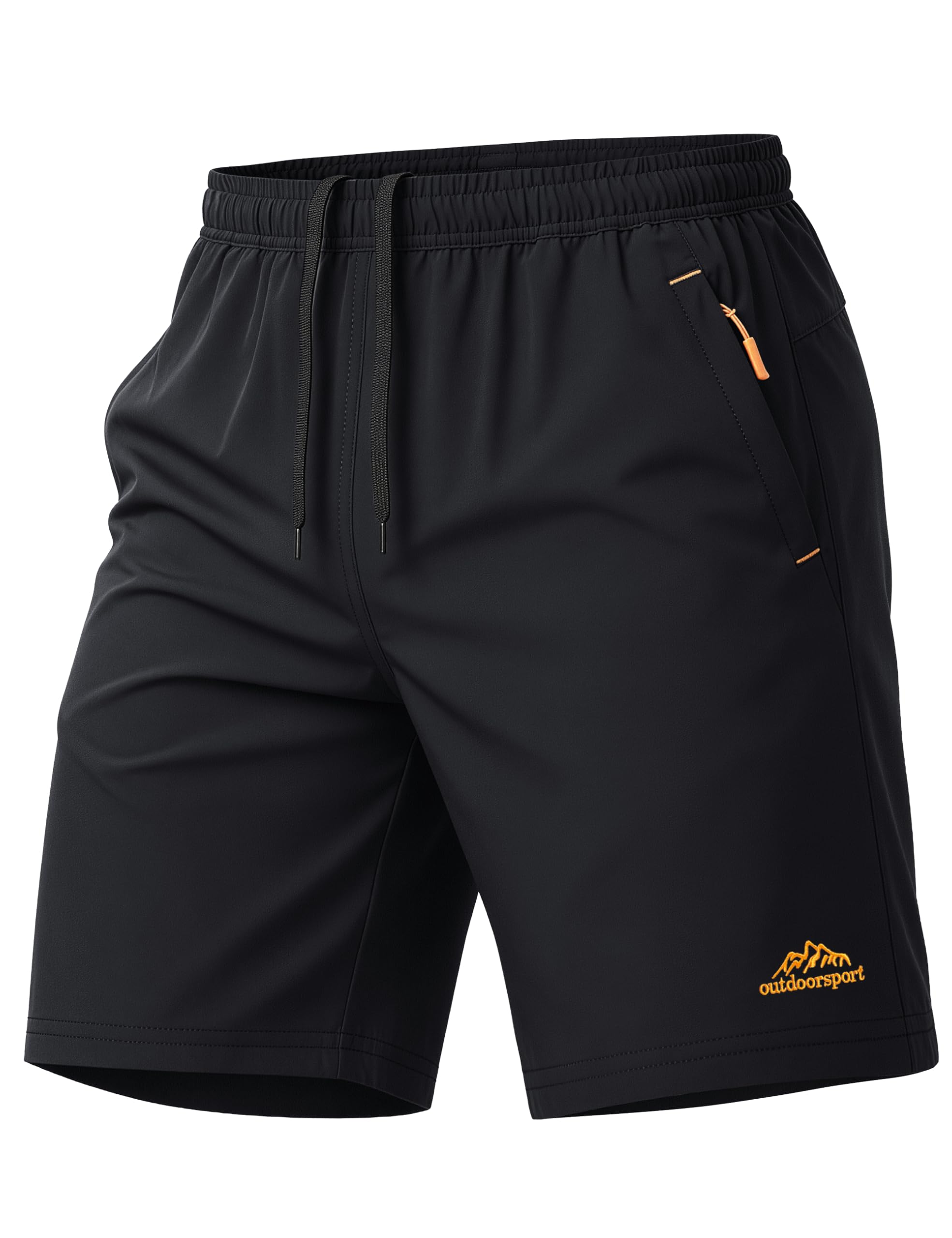 MAGCOMSEN Men's Hiking Shorts 9" Quick Dry Lightweight Running Shorts with Zipper Pockets for Workout Athletic Sport