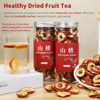 Wanhua Hall Dried Hawthorn Fruit Tea 7.06oz/200g Premium Seedless Hawthorn Berries Hawthorn Slices Fruit Tea