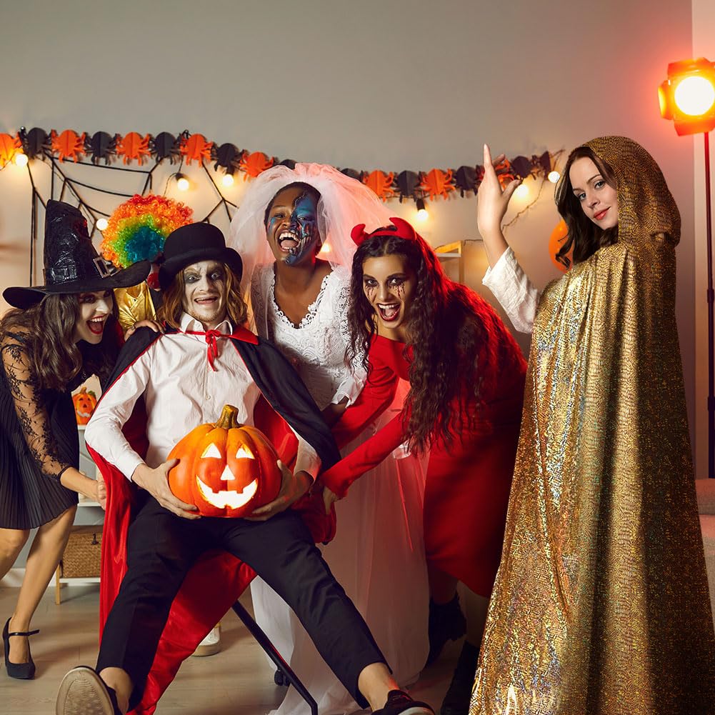 Brokatowa peleryna, peleryna z kapturem, peleryny długie dorosłe kostium na Halloween Cape Masquerade kostium na Boże Narodzenie cosplay