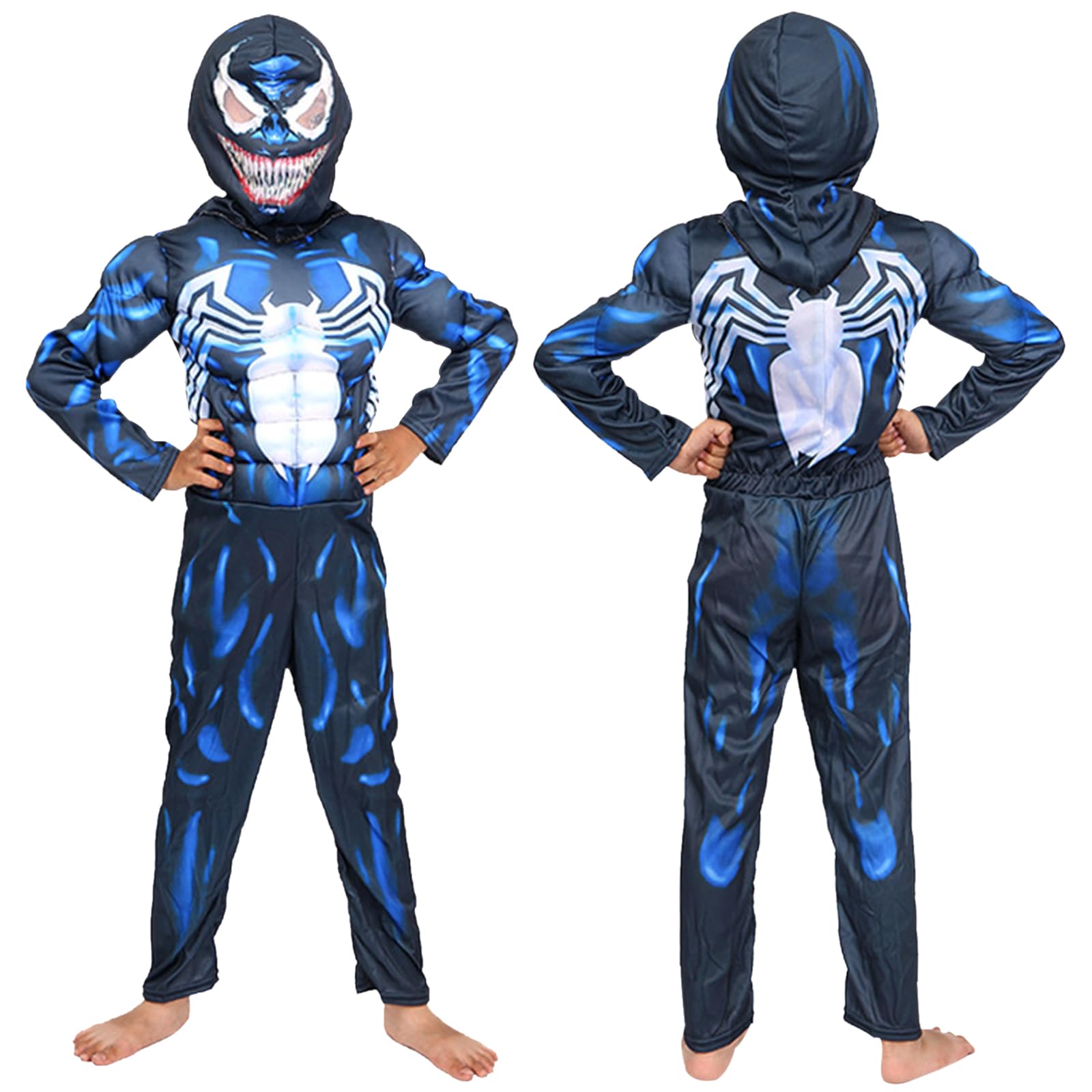 Disfraz Spider Niño Disfraz De Cosplay - Trajes De Héroe, Incluye Casco, Body De Estilo 3d Traje De Cosplay De Halloween Para Niños y Niñas Para Fiesta, Carnaval, Cumpleaños Regalo (100 - 125 Cm)