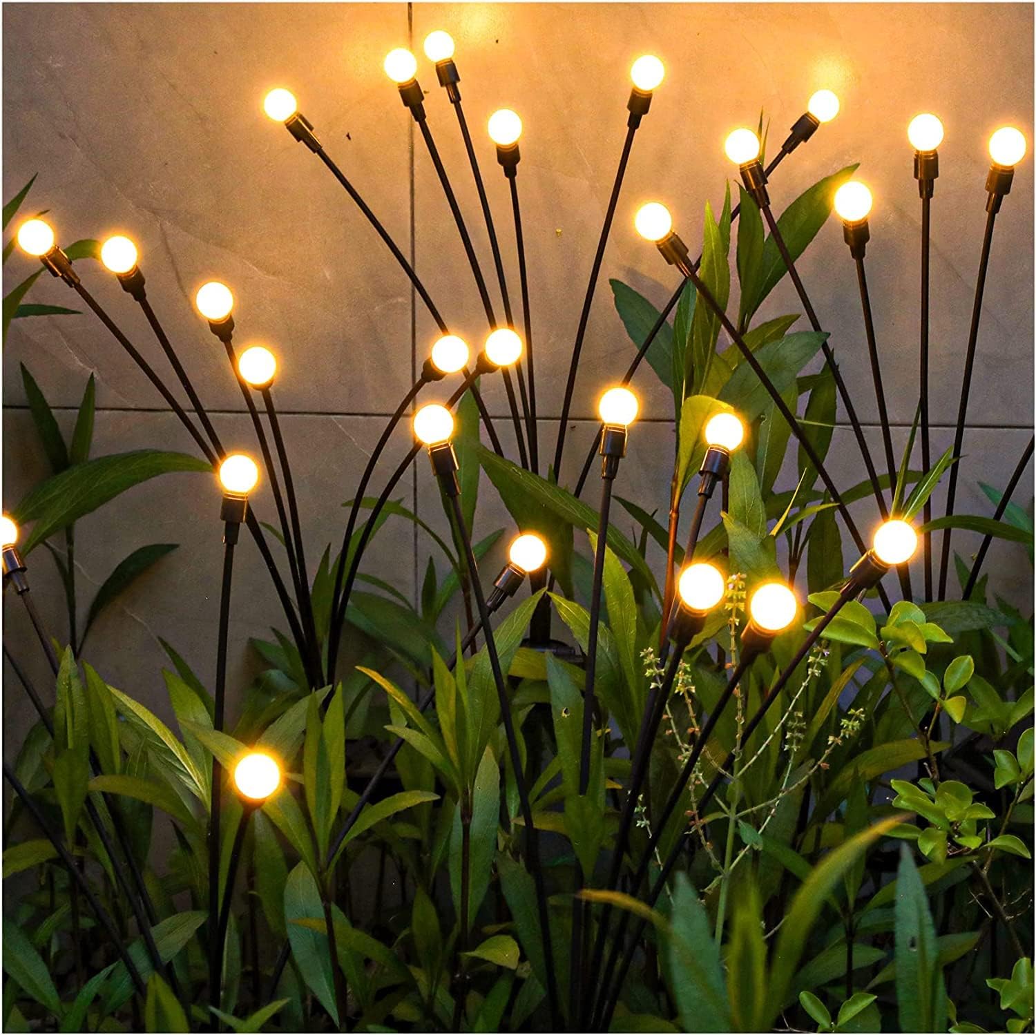 RMHXCC Solar Powered Firefly Lights (2 Pieces, Warm White)