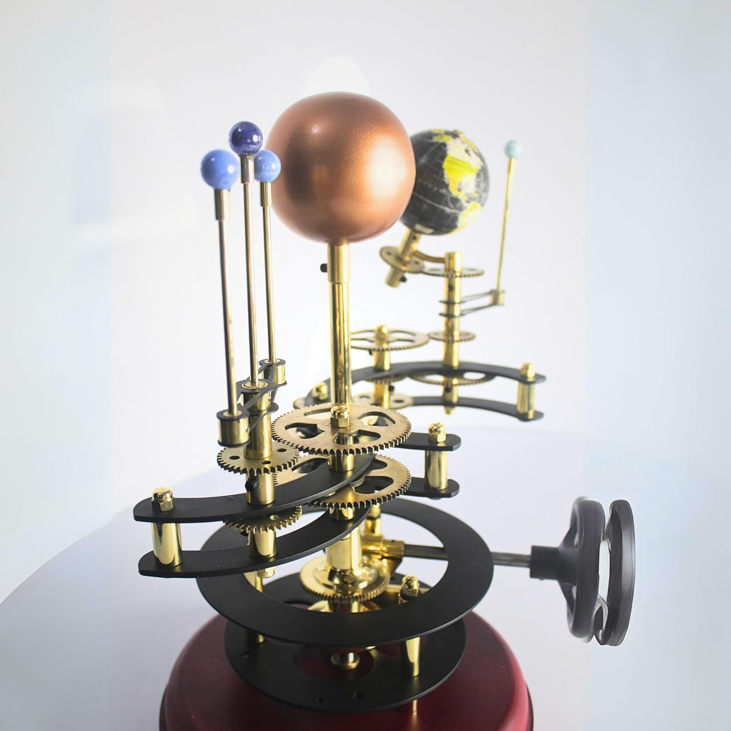 Brass Orrery – Handcrafted Functional Tellurion with Precision Gears | Large Solar System Model for Astronomy Enthusiasts, Home & Office Decor, Collectors & Science Gifts