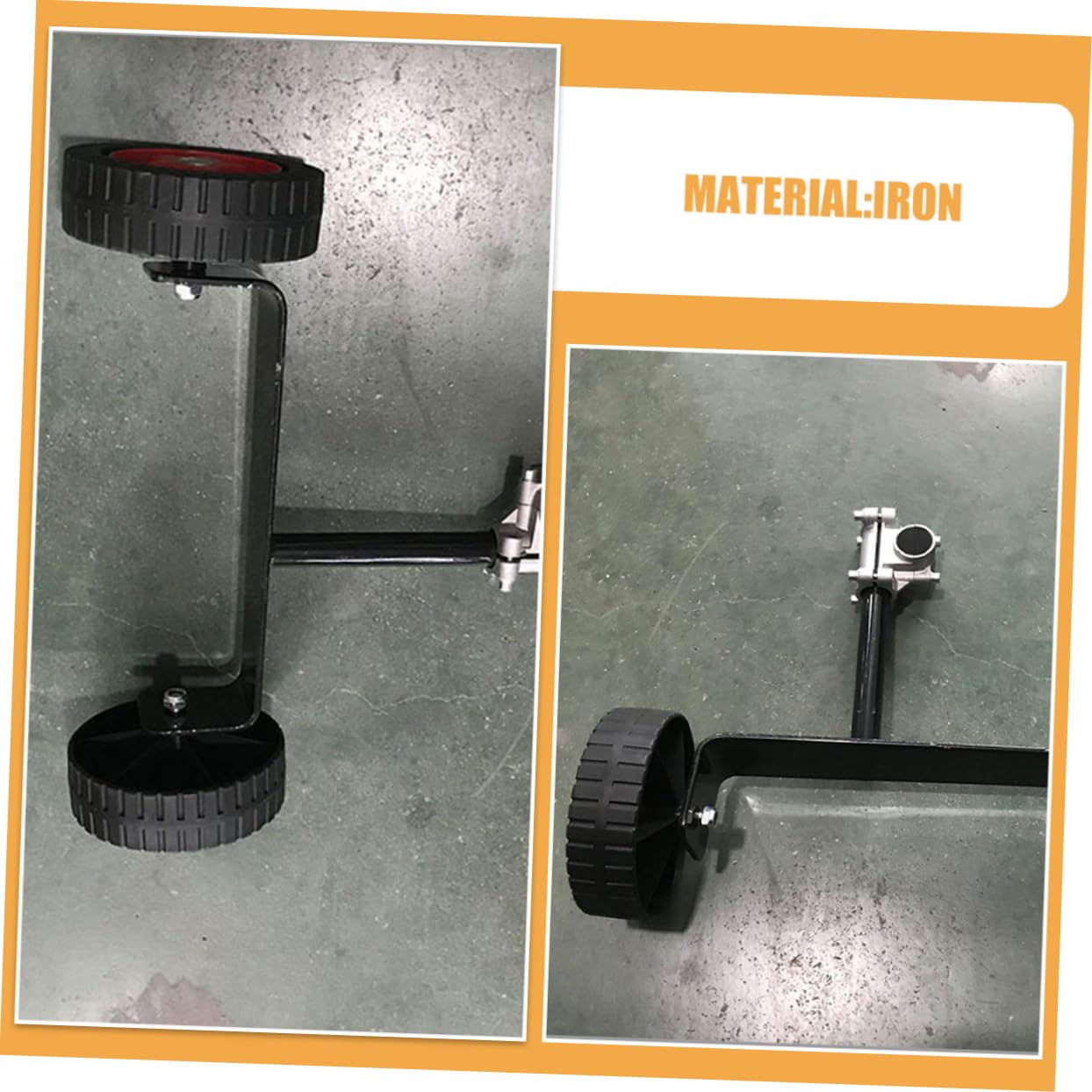 Ruedas de Soporte para Cortacésped Portátiles de Hierro 2 Piezas | Estabilidad Operativa, Accesorio para Desbrozadora Eléctrica Gas, Recambio para Jardinería