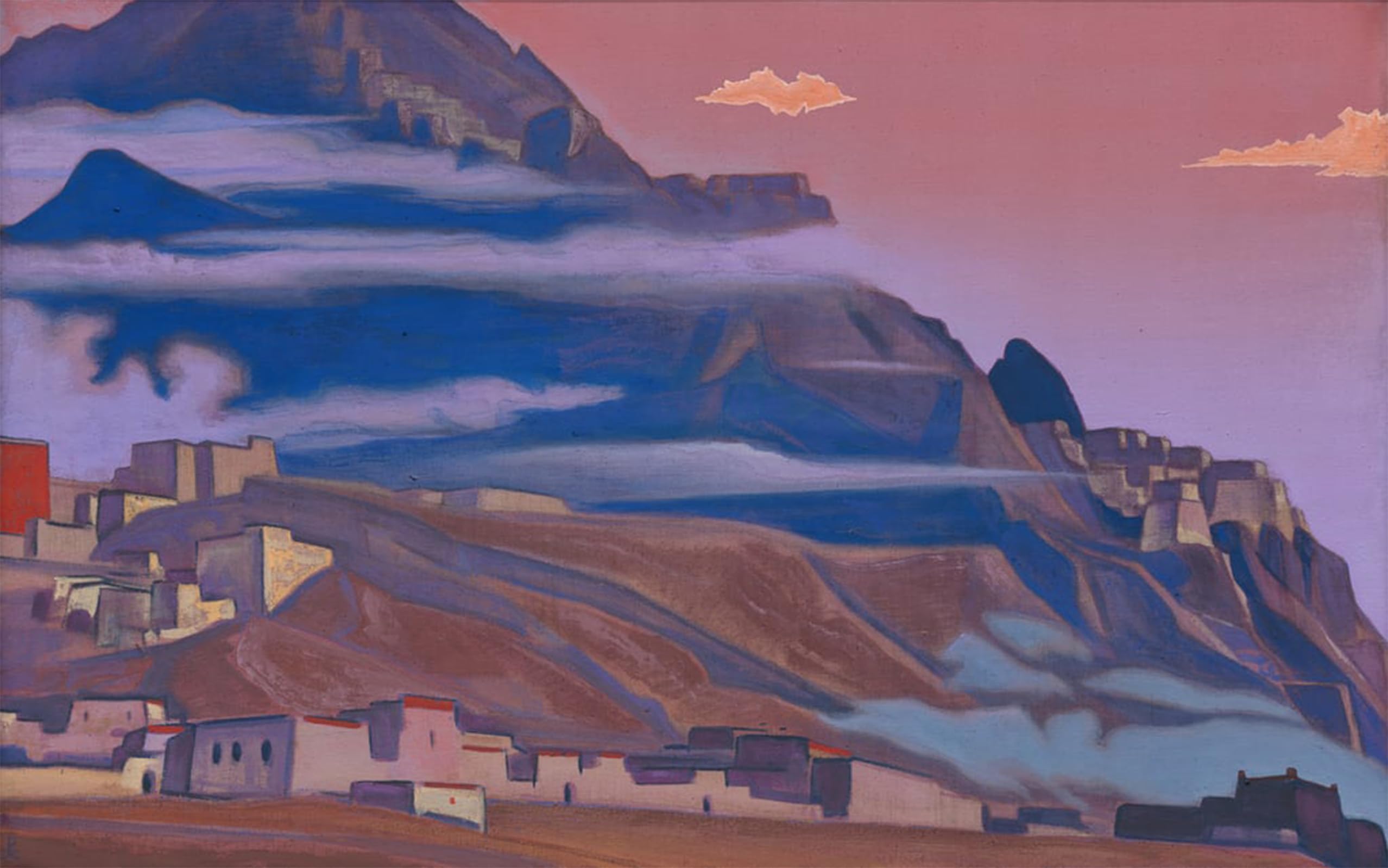 SERENDIPITP Retro Picture Poster Wall Art Pictures Painting Shekar Dzong by Nicholas Roerich Wall Art Canvas Print for Wall Decor 60x90cm