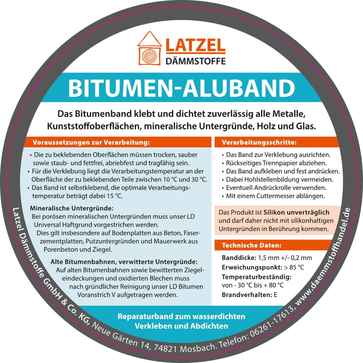 Bitumiczna taśma aluminiowa brązowa 300 mm rolka 10 metrów