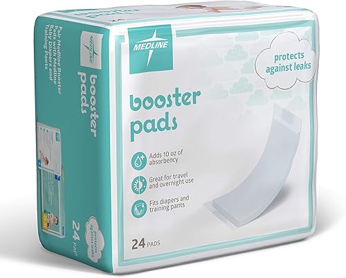 Medline Almohadillas de refuerzo con adhesivo 192 unidades doblador de pañales para bebés para uso durante la noche para ayudar a eliminar fugas
