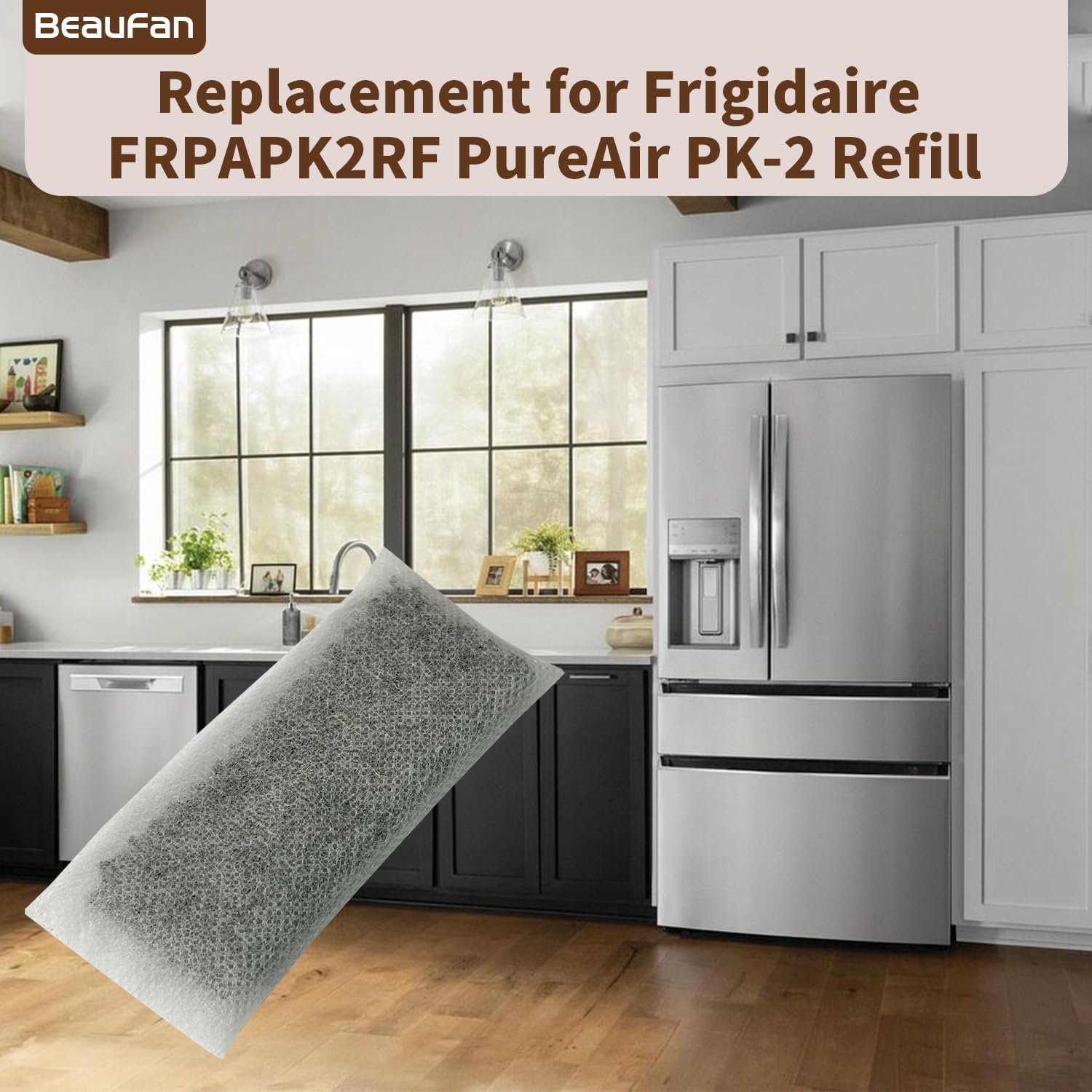 6 Pack FRPAPK2RF PureAir PK-2 Refill Filters Compatible with FRIGIDAIRE Gallery Models GRMC2273BF, GRMC2273BD, GRMG2272BF, GRMN2872AF, GRMS2773AF, GRMC2273CF, GRMC2273CD, Produce Keeper