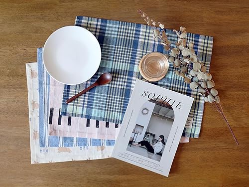 Miniatura 3 de Juego de 3 manteles individuales 100% algodón, manteles individuales de 12 x 18 pulgadas, niños y niñas (colección autobús: 1354 (juego de 3))