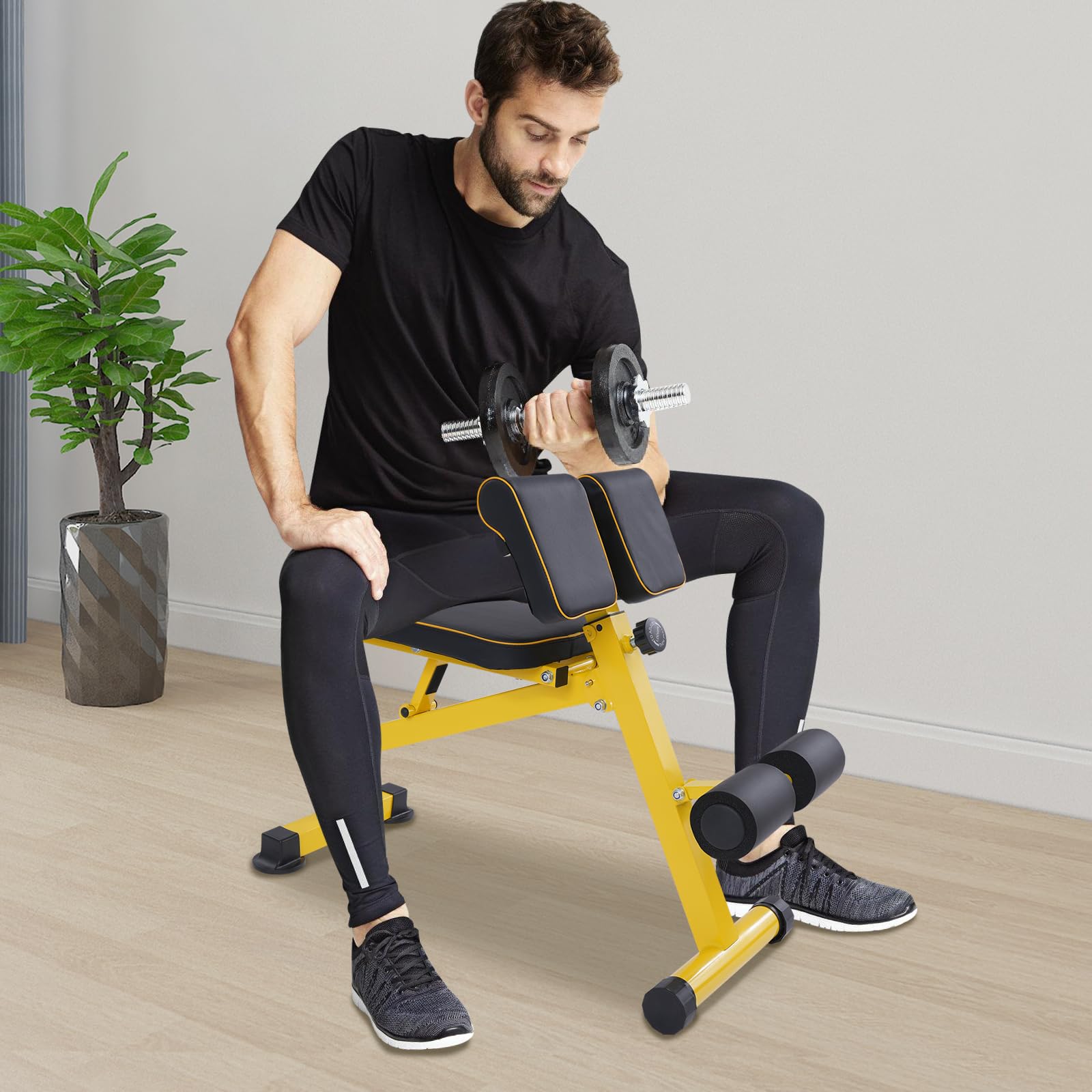 Wielofunkcyjna ławeczka fitness Roman Chair, składana ławka do ćwiczeń brzucha, nóg, bicepsów i rukonów, maksymalne obciążenie 300 kg, regulowana wysokość, do domu, na siłownię, trening