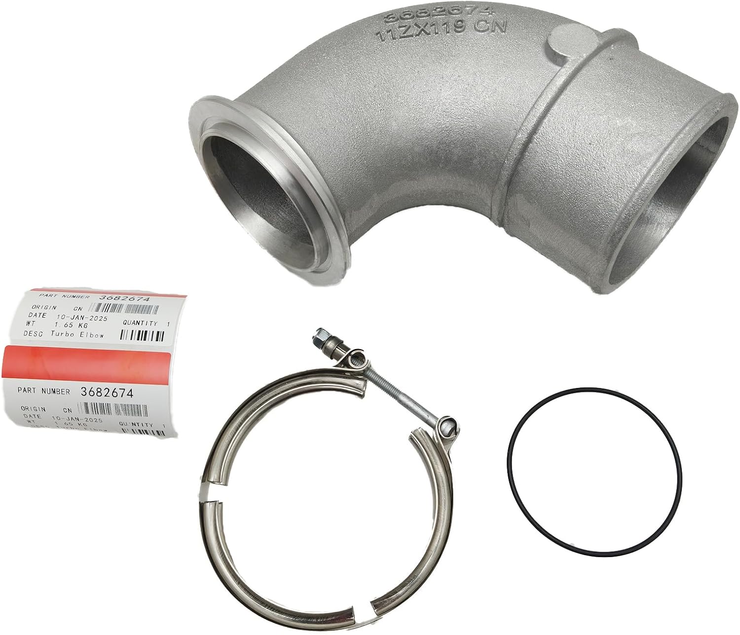 3682674 Elbow With Clamp And O-Ring Compatible for Cummins ISX Replacement Engine