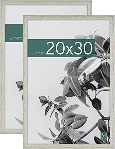 MCS Studio Gallery 20x30 Poster Frame Gray Woodgrain, Vertical & Horizontal Wall Hanging Large Picture Frame for Photos, Posters & Art Prints (2-Pack)