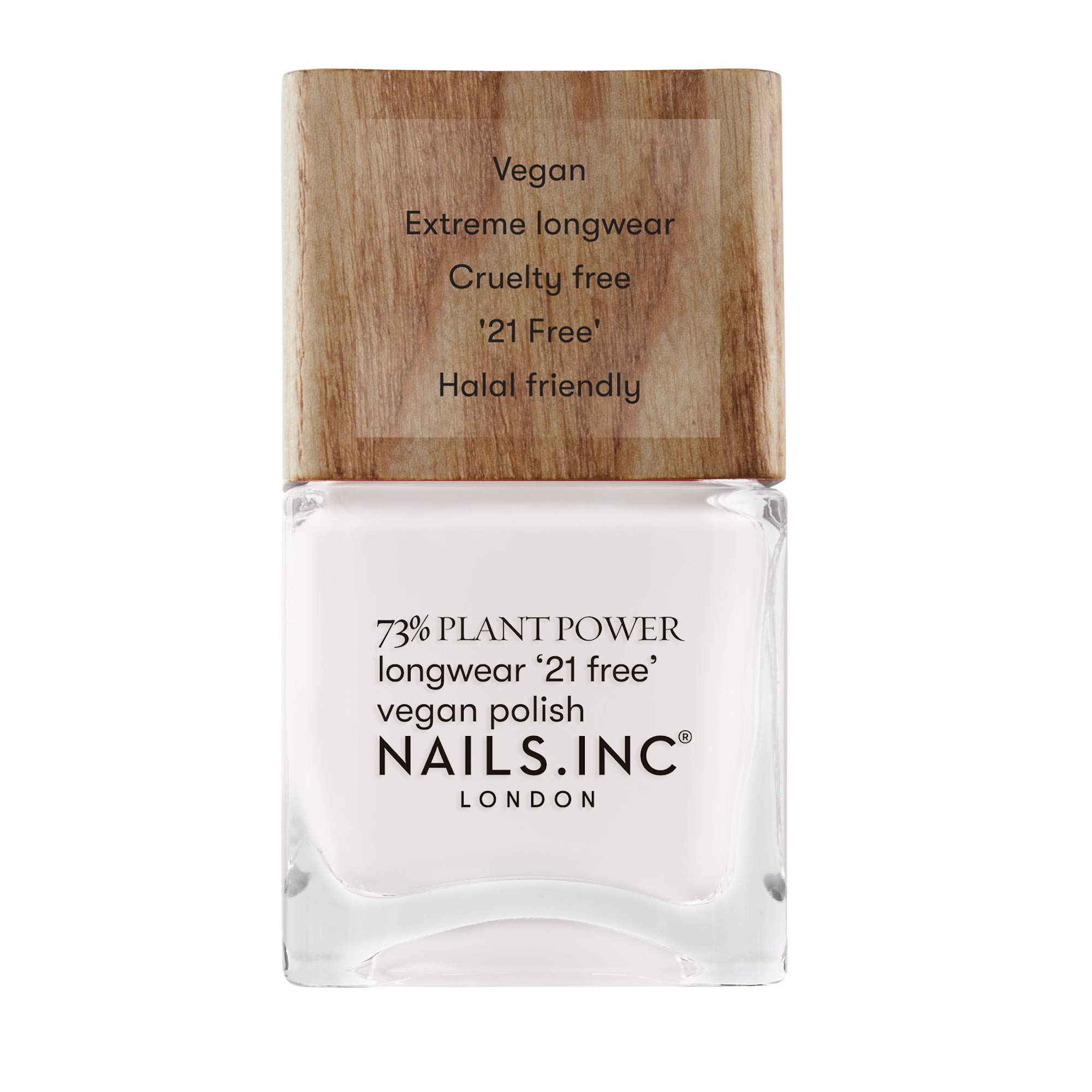 Nails.INC 73% Plant Power Nail Polish, Long Lasting Nail Color Lasts Up to 10 Days, Quick Drying, Cruelty Free, Vegan, 21 Free Formula, Free Time is Me Time, (14ml)