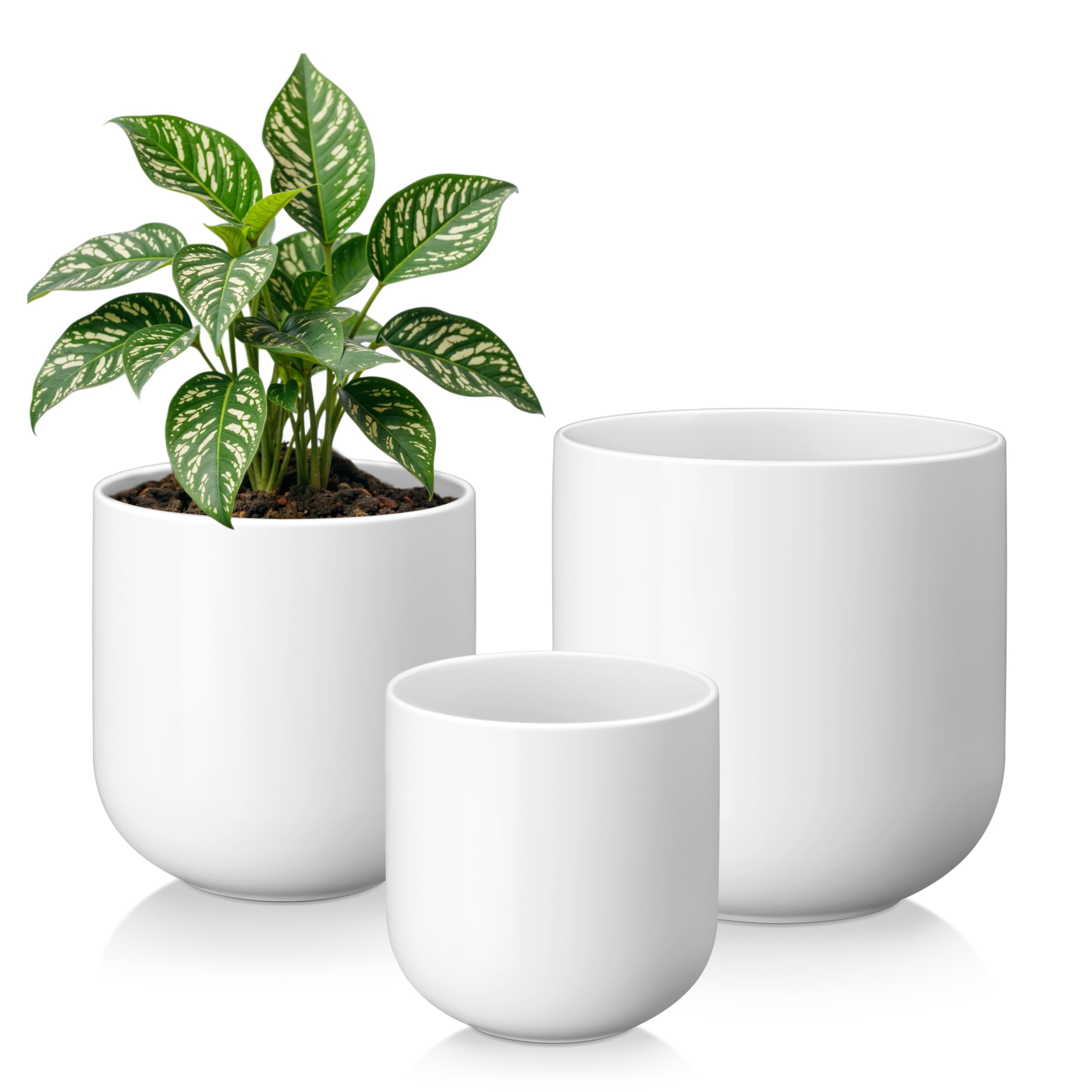 Pots de fleurs en céramique vancasso de 15 à 25 cm avec trou de drainage pour plantes d'intérieur