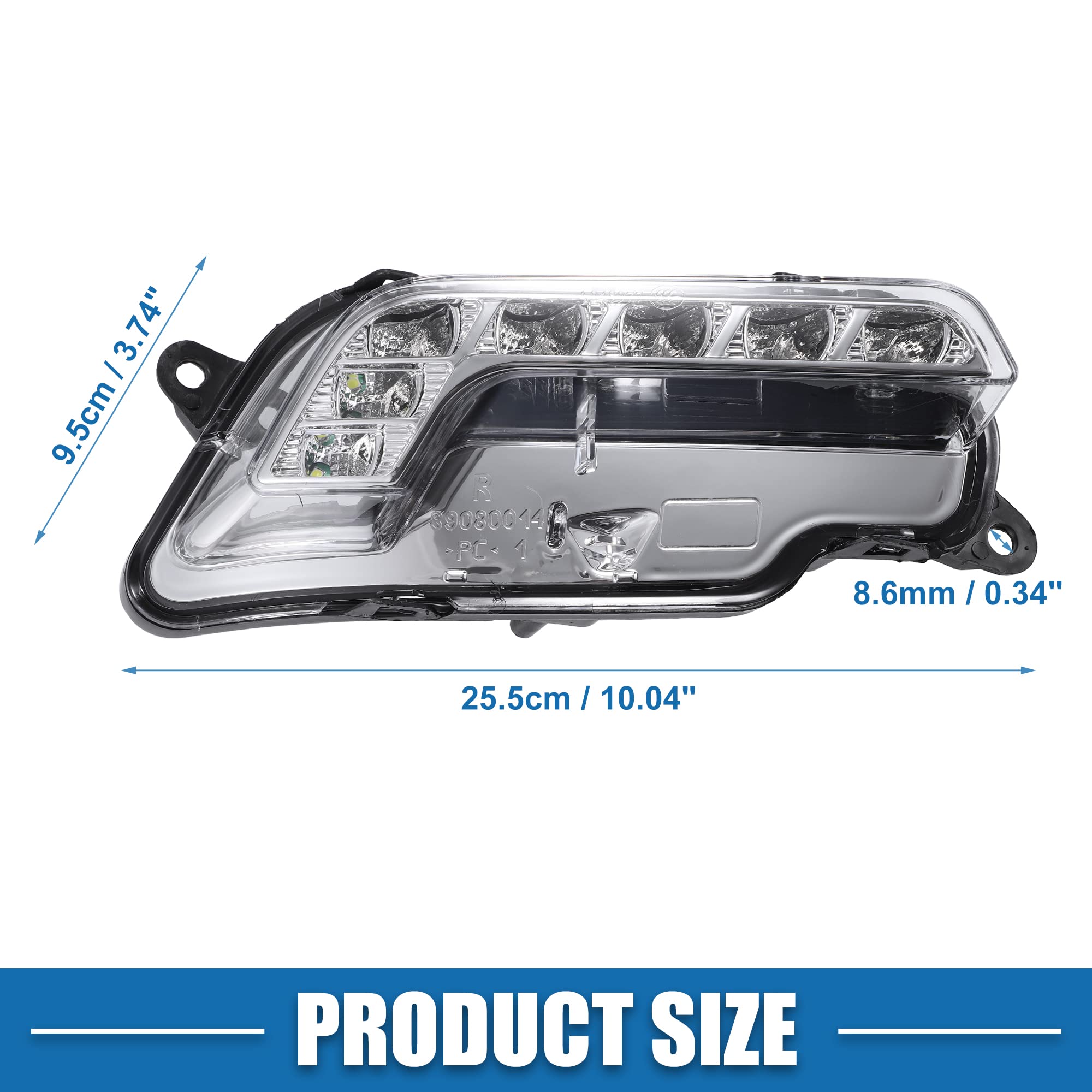 A ABSOPRO Luz De Circulación Diurna LED Para Mercedes-Benz E350 10-16 1 Par | Plástico, Luz Blanca, Carcasa Negra, 13.5V, 11W, 25.5x9.5x10.5cm, OE:2128200756/856, Para E550 10-16, Para E63 para AMG 10-15